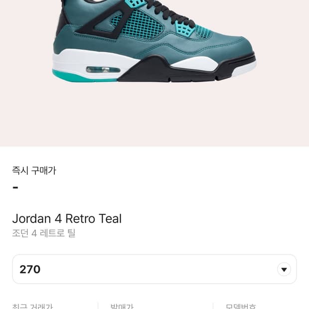 조던 4 40주년 틸 270