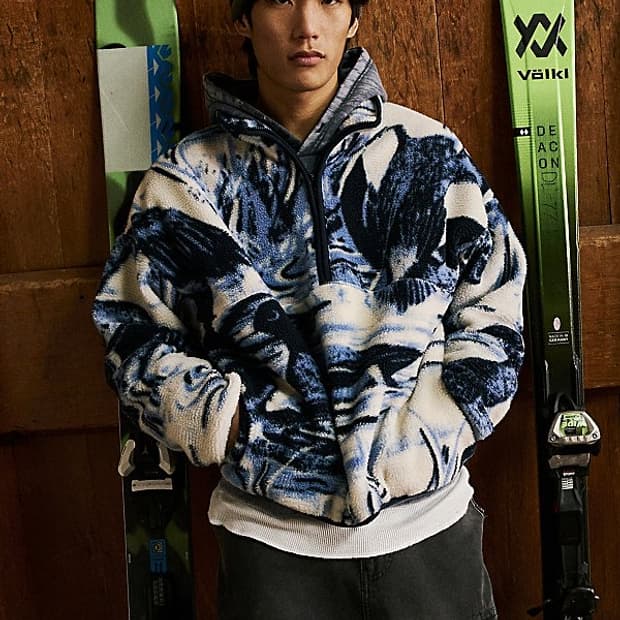 Urban Outfitters Blue Half-zip Fleece