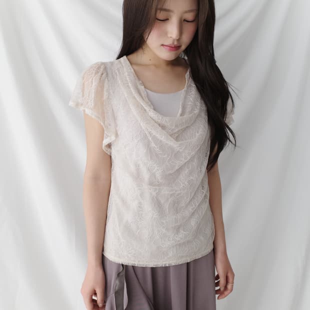 lace draping half T 