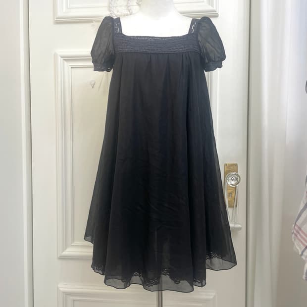 black lace point puff linen opc(size-36)