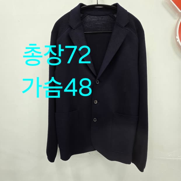 95 솔리드옴므 3버튼 모직 니트 블레이저 자켓