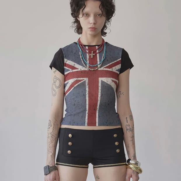 Union Jack Baby Tee Black