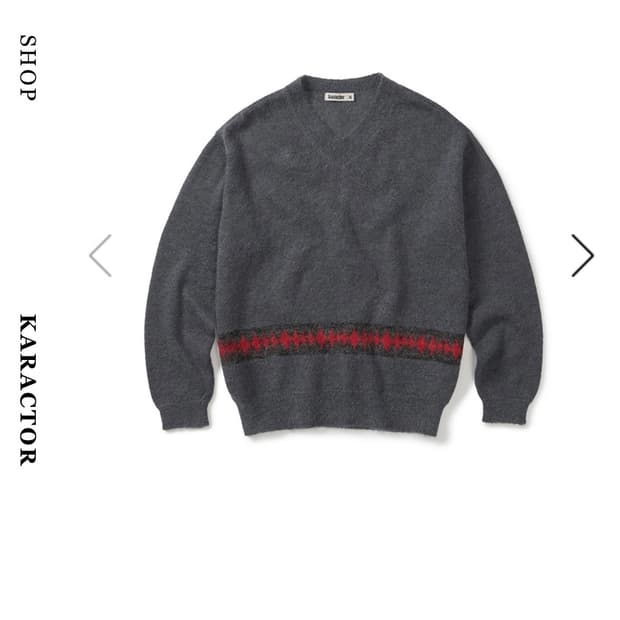 karactor kidmohair v-neck knit charcoal