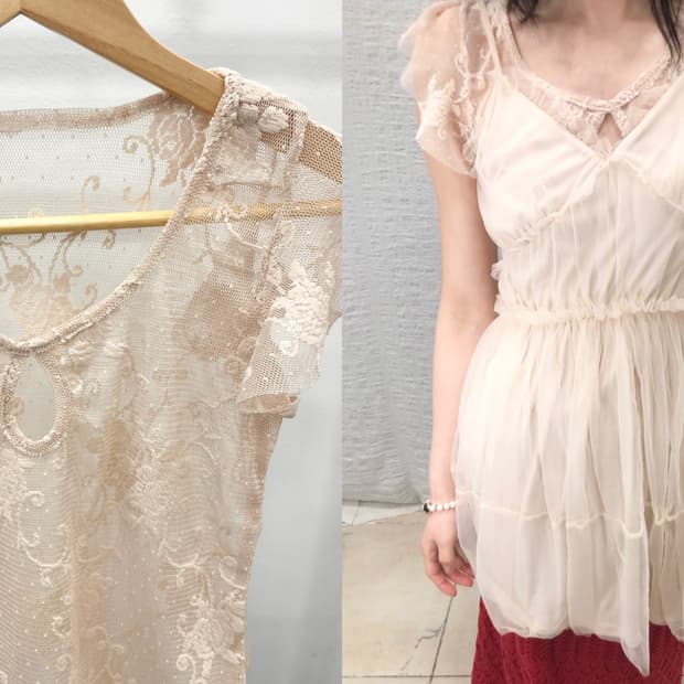 Blush sheer pink top