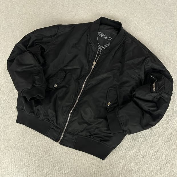 SSIAF 블랙 봄버 자켓 USA L