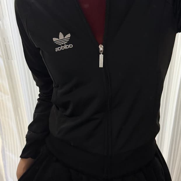 아디다스 블랙 져지 집업 90