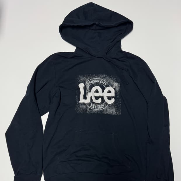 Lee 리 22년도 빈티지 스펠로고 슬리브 후드티