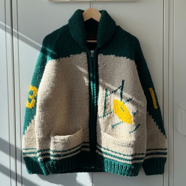 Made in canada 럭비공 리얼 헤비 울니트 코위찬