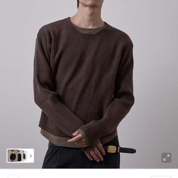 르아브 / 더블 레이어드 콘트라스트 니트 / M