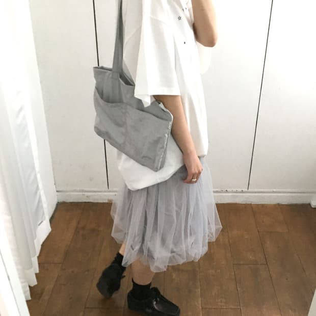 샵 피에브레 샤 미디 스커트_그레이