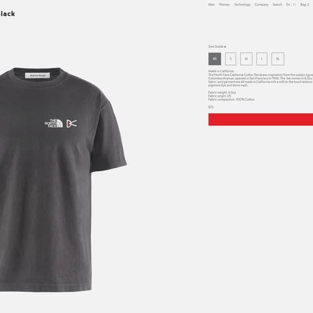 디스트릭트비전 x 노스페이스 콜라보 반팔 새상품