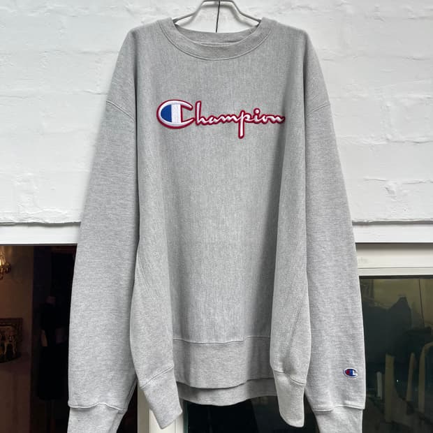 Champion 그레이 리버스위브 스웻셔츠 2XL