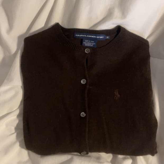 폴로 브라운 여성 가디건