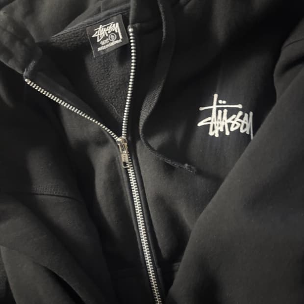 스투시 후드집업 블랙 S
