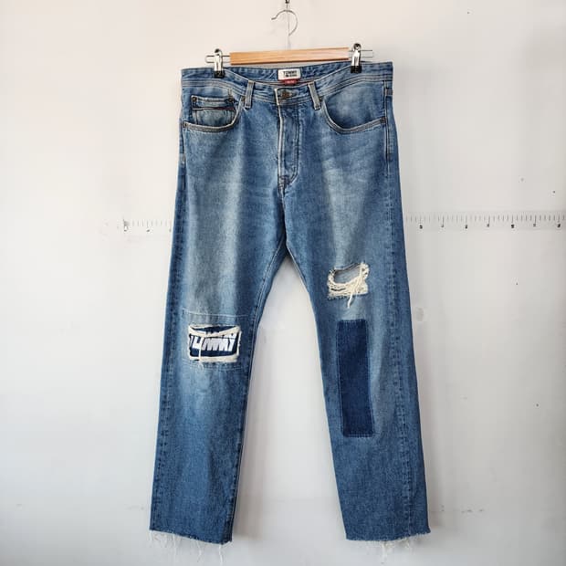 타미진스 청바지 패치 워싱