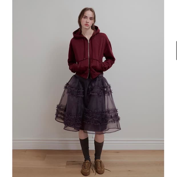 아옵트 오간자 프릴 레이어드 스커트