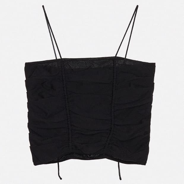 [르 LE] 셔링 뷔스티에 탑 (블랙 / Free)