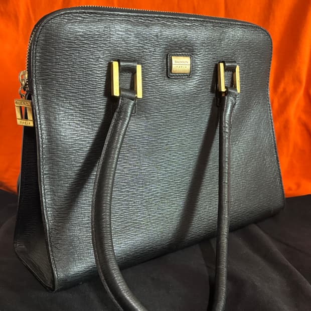 vintage balmain leather dote bag 