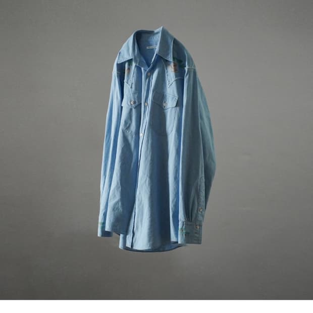 [3] 마티앤선즈 라이트온즈 웨스턴 샴브레이 프린트 셔츠