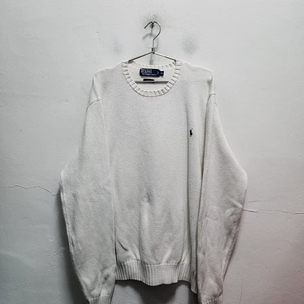 폴로 랄프로렌 90s 화이트 니트 스웨터