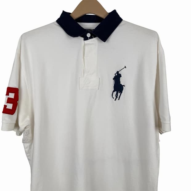 폴로 랄프로렌 빅포니 카라티 화이트 네이비