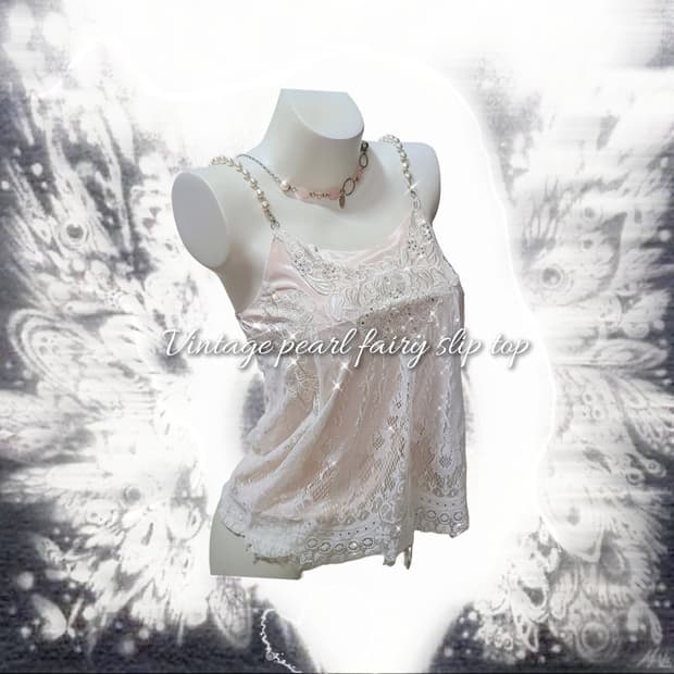 Vintage pearl fairy slip top
