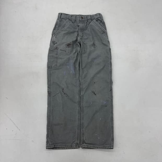 칼하트 OG 가죽패치 카펜터 페이딩 와이드 워크팬츠