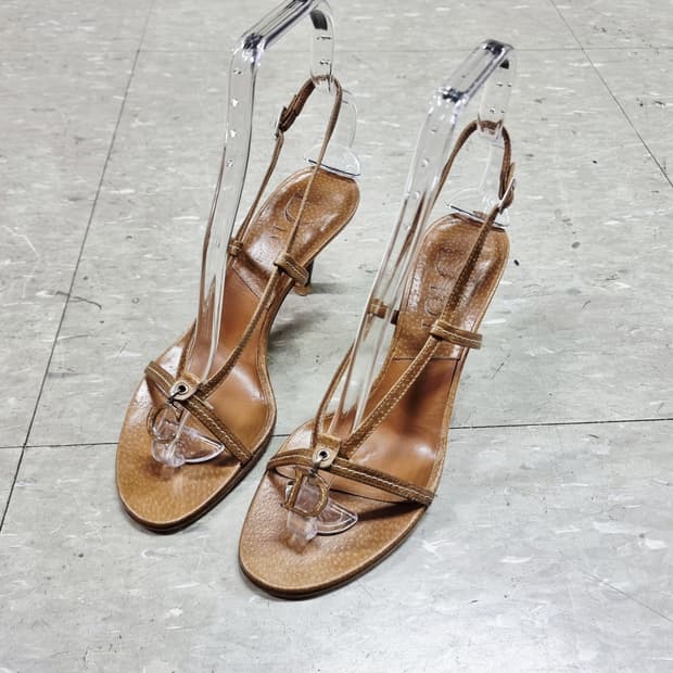 Dior 디올 가죽 샌들 오픈토힐 슬링백 구두 (225mm/35.5)