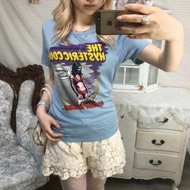 히스테릭글래머 소라그레이 프린팅 반팔