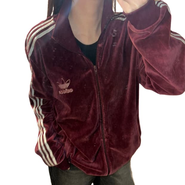아디다스 벨벳 트랙탑 져지 마룬 (3XL) 버건디 벨루어