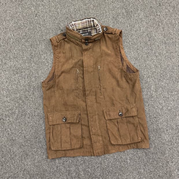 M)Comme ça ism 빈티지 스웨이드 체크포인트 베스트