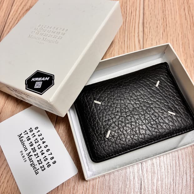 메종 마르지엘라 보빈 레더 카드 홀더 블랙 (카드지갑)