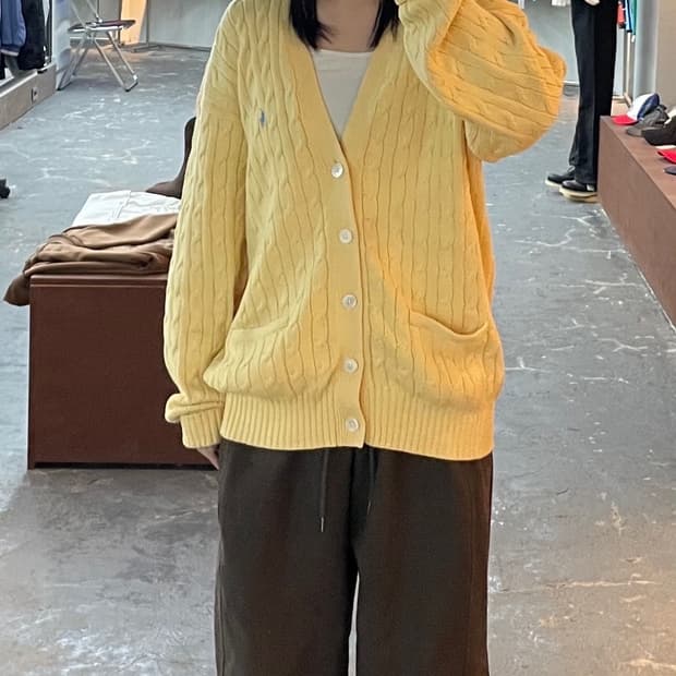 폴로 랄프로렌 자수로고 케이블 니트 가디건 H1349