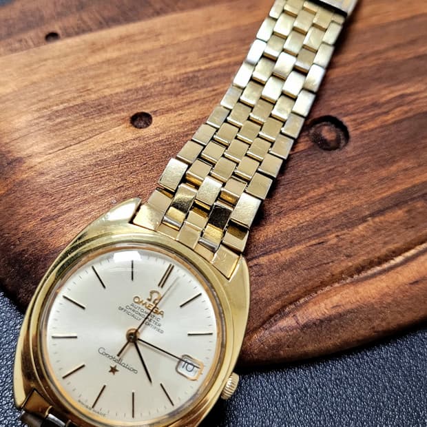 오메가 컨스틸레이션 캡골드 금배꼽