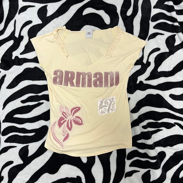 vintage armani exchange flower t shirt