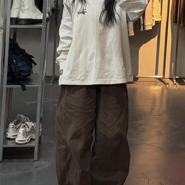 스투시 베이직로고 롱슬리브 A3251