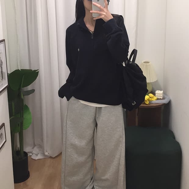 공용 라코스테 하프 니트집업 100