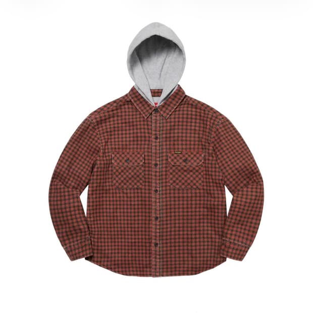 슈프림 22FW 하운드투스 플란넬 후드 셔츠 (L)