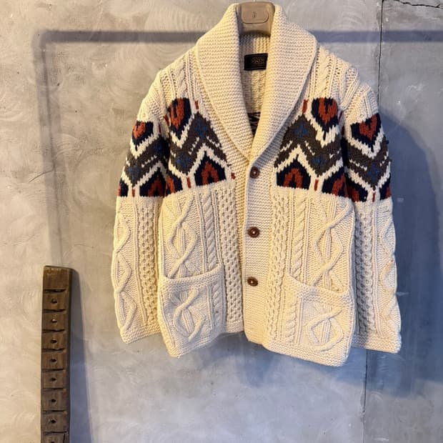 90s 조쉬 램스울 숄칼라 가디건 남성95