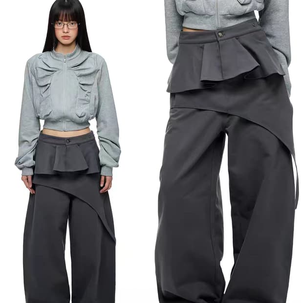 Jikoo 스커트 팬츠 투피스 set