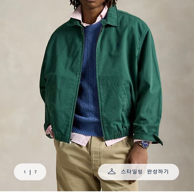 폴로 랄프로렌 빅자켓 워시드 포리스트 그린