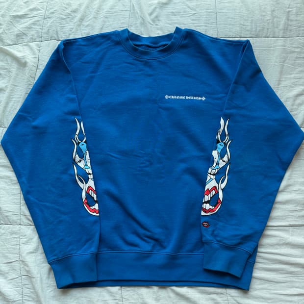 [L] 크롬하츠 매티 보이 스페이스 크루넥 스웨트셔츠 블루