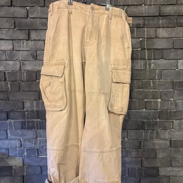 [중고/오버핏/32] 남자 베이지 카고바지