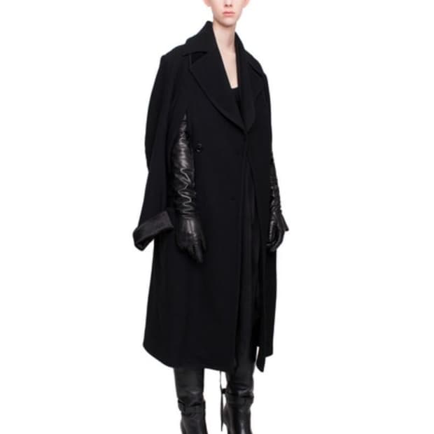 Ann Demeulemeester 앤 드뮐미스터 컷 슬릿 롱 블랙 코트