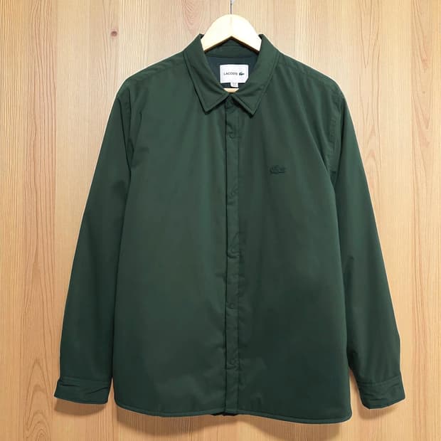 105)LACOSTE 라코스테 방수 패딩 오버셔츠 그린