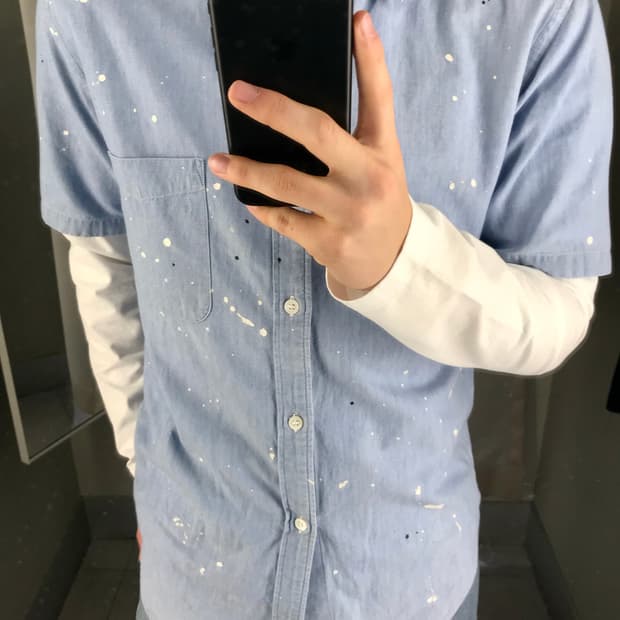 꼼데가르송 옴므 페인트 반팔 셔츠 s