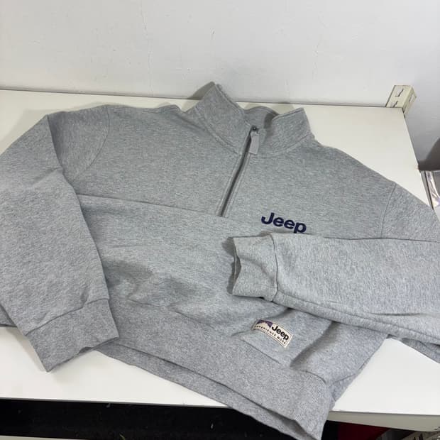 XL 지프 JEEP 그레이 오버핏 반집업맨투맨