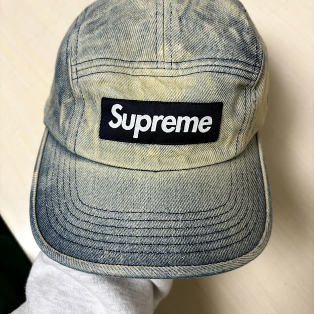 슈프림 워시드 치노 트윌 캠프캡 더티 인디고