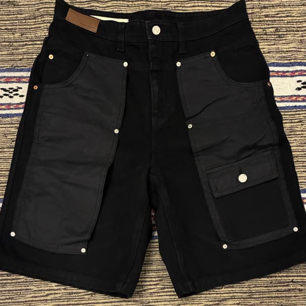 (31)앤더슨벨 나미비아 더블니 코튼 흑청 데님쇼츠 버뮤다팬츠