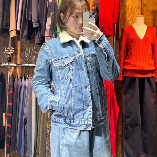 S 리바이스 쉐르파 양털 트러커 데님자켓